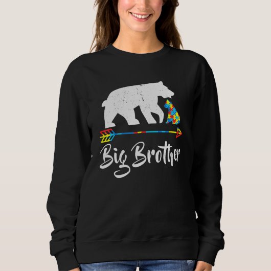 Big Brother Bären Autismus Bewusstsein Proud Autis Sweatshirt (Vorderseite)