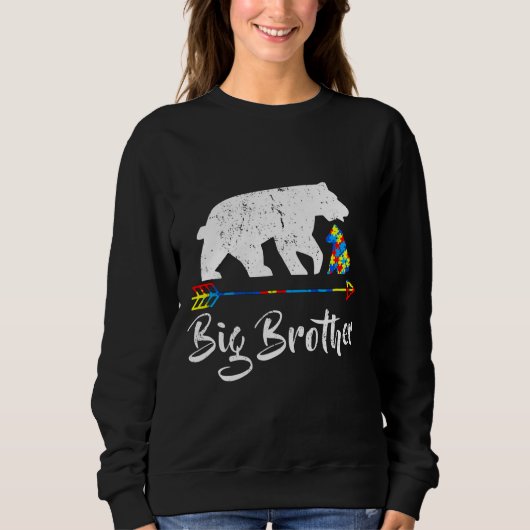 Big Brother Bear Autismus Sensibilisierung Proud A Sweatshirt (Vorderseite)
