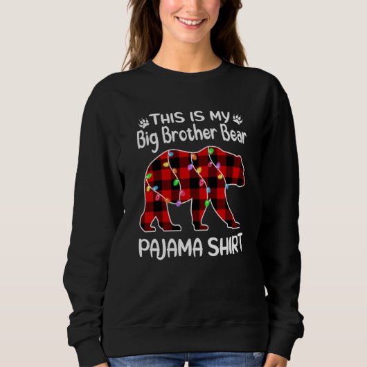 Big Brother Bear Pajama Lights Weihnachtsfamilie Sweatshirt (Vorderseite)