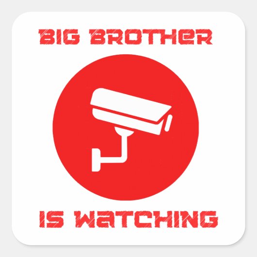 Big Brother beobachtet 1984 ingsoc Quadratischer Aufkleber (Vorderseite)