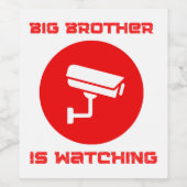 Big Brother beobachtet 1984 ingsoc Weinetikett (Einzelnes Label)