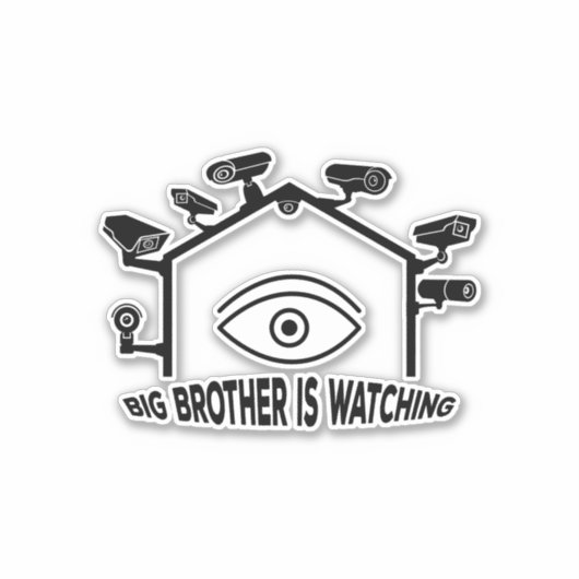 Big Brother beobachtet Aufkleber (Vorderseite)