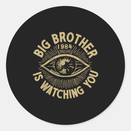 Big Brother beobachtet dich Runder Aufkleber (Vorderseite)