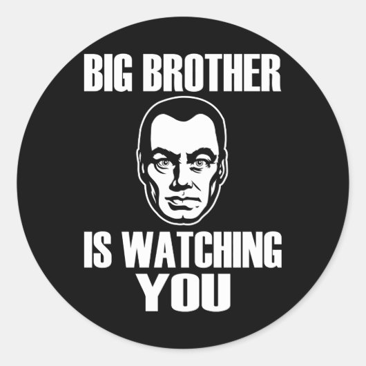 Big Brother beobachtet dich Runder Aufkleber (Vorderseite)