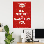 Big Brother beobachtet Sie beim Drucken Poster (Heimbüro)