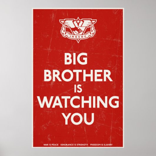 Big Brother beobachtet Sie beim Drucken Poster (Vorne)