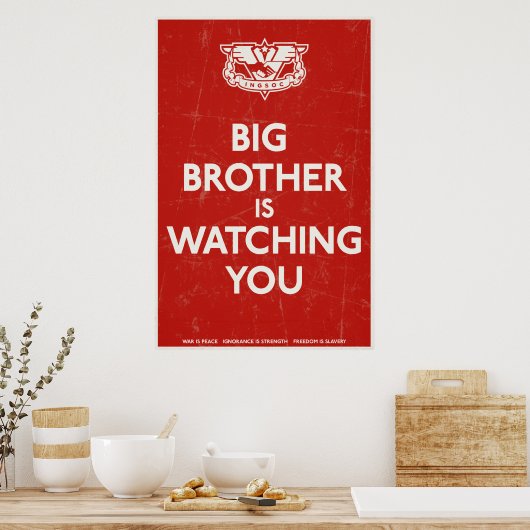 Big Brother beobachtet Sie beim Drucken Poster (Küche)