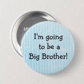 'Big Brother' Button Blue Birth Announcement Butto (Vorne & Hinten)