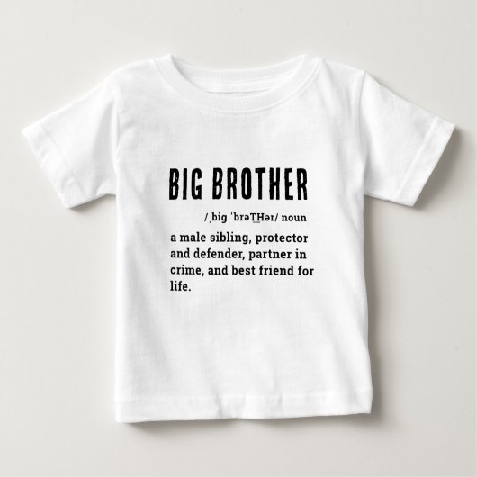 Big Brother Definition Geschwister Werbeaktion Cus Baby T-shirt (Vorderseite)