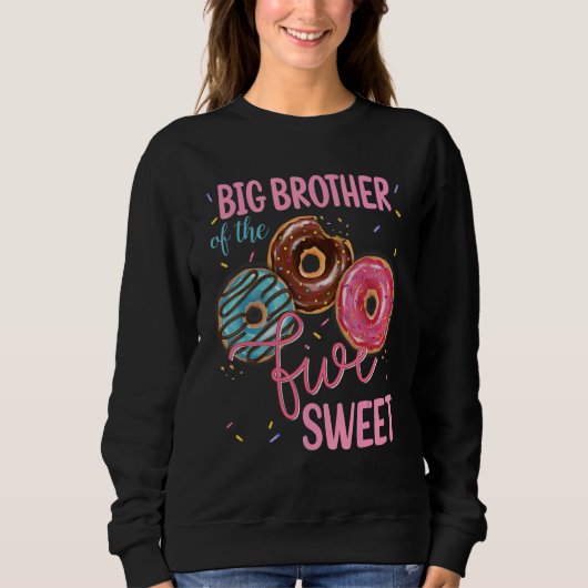Big Brother des süßen 5. Donut-Party Sweatshirt (Vorderseite)