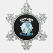 Big Brother Dinosaur Schöner Life Puff Schneeflocken Zinn-Ornament (Vorderseite)