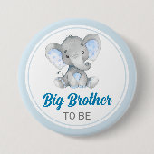 Big Brother Elephant Peanut Blue Baby Boy Dusche Button (Vorderseite)
