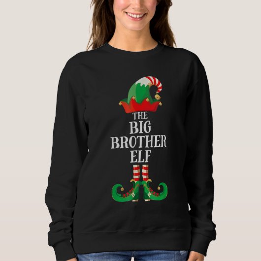 Big Brother Elf Matching Family Group Weihnachten Sweatshirt (Vorderseite)