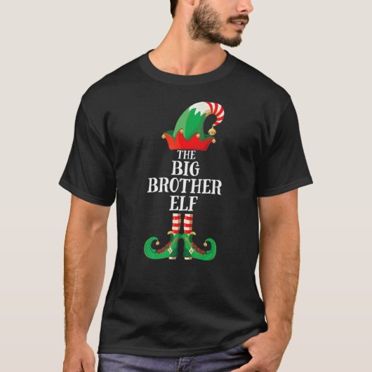 Big Brother Elf Matching Family Group Weihnachten T-Shirt (Vorderseite)