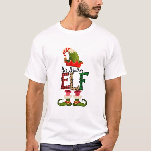 Big Brother Elf Matching Family Group Weihnachten T-Shirt (Vorderseite)