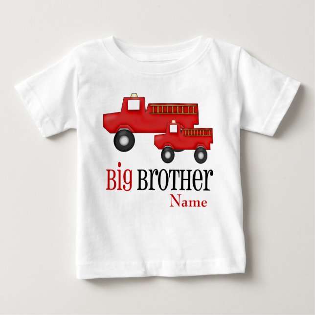 Big Brother Fire Truck Personalisiertes Shirt (Vorderseite)