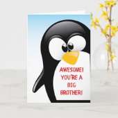 Big Brother Glückwunsch, Phantastisch Pinguin Karte (Gelbe Blume)