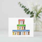Big Brother Happy Geburtstag Cartoon Katzen Postkarte (Stehend Vorderseite)