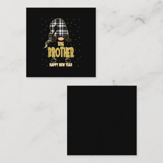 Big Brother Happy New Year| Match-Geschenk Quadratische Visitenkarte (Vorne/Hinten)