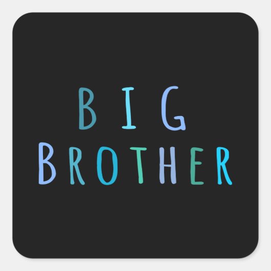 Big Brother in blau Quadratischer Aufkleber (Vorderseite)