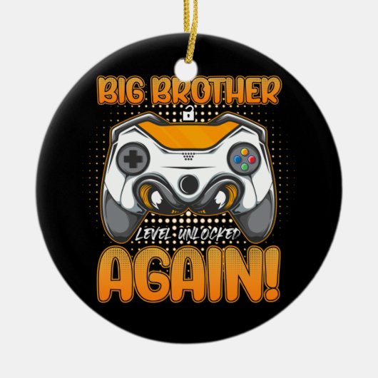 Big Brother Level Uncked Boys Gaming Gamer Keramik Ornament (Vorne)