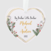 Big Brother Liebe Foto Holly Pine Gold Rahmen Ornament (Rückseite)