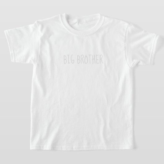 Big Brother Light Gray White Neutral T - Shirt (Ablage )