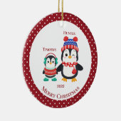 Big Brother & Lil' Brother Penguin Personalisiert Keramik Ornament (Rechts)