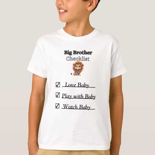 Big Brother Lion Checklist T - Shirt (Vorderseite)