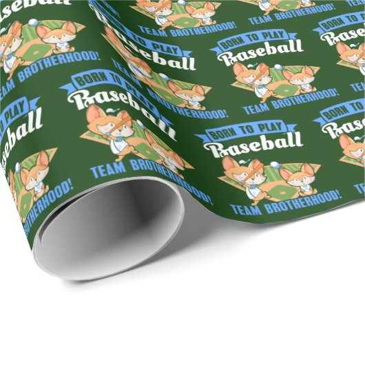 Big Brother Little Brother - Baseball-Spieler Geschenkpapier (Rolleneckpunkt)