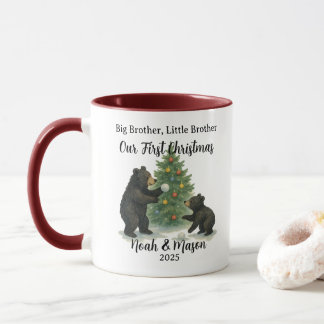 Big Brother Little Brother Bear Custom Christmas Tasse