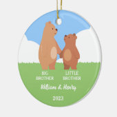 Big Brother & Little Brother bear, Custom Name Keramik Ornament (Links)