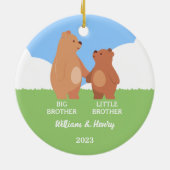Big Brother & Little Brother bear, Custom Name Keramik Ornament (Hinten)