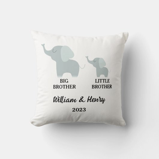 Big Brother & Little Brother Elephant, Individuell Kissen (Vorderseite)