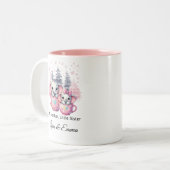 Big Brother Little Sister Elephant Weihnachtsfeier Zweifarbige Tasse (Vorderseite Links)