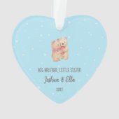 Big Brother Little Sister First Christmas Keepake Ornament (Rückseite)