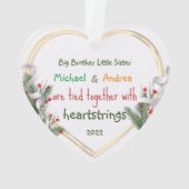 Big Brother Little Sister Foto Gold Rahmen Custom Ornament (Rückseite)