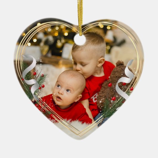 Big Brother Little Sister Liebe Custom Foto Keramik Ornament (Vorne)