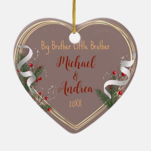 Big Brother Little Sister Liebe Custom Foto Keramik Ornament (Hinten)