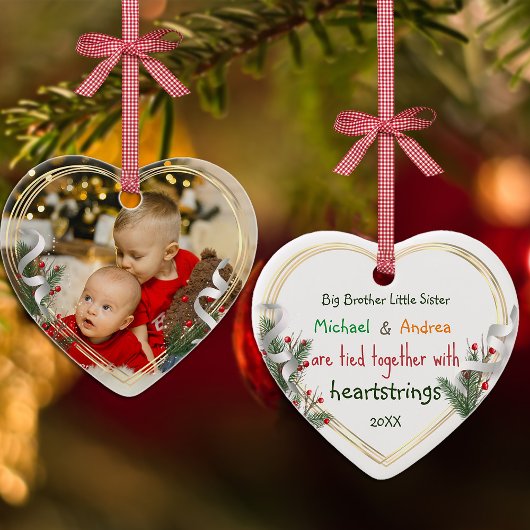 Big Brother Little Sister Sibling Liebe Foto Keramik Ornament