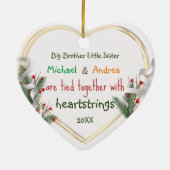 Big Brother Little Sister Sibling Liebe Foto Keramik Ornament (Hinten)