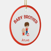 Big Brother mit Baby Brother Baby's Name Year Keramik Ornament (Rechts)
