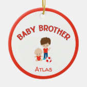 Big Brother mit Baby Brother Baby's Name Year Keramik Ornament (Vorne)
