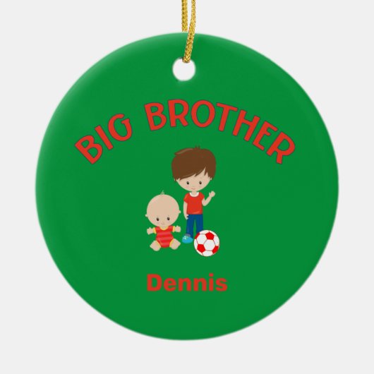 Big Brother mit Baby Brother Big Bro Jahr Keramik Ornament (Vorne)