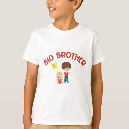 Big Brother mit Baby Schwester Proud Brother T-Shirt (Vorderseite)