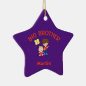 Big Brother mit Baby Sister Big Bro Name Star Keramik Ornament (Rechts)