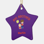 Big Brother mit Baby Sister Big Bro Name Star Keramik Ornament (Links)