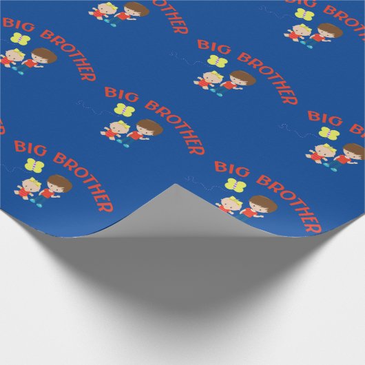 Big Brother mit Baby Sister Pattern Geschenkpapier (Ecke)