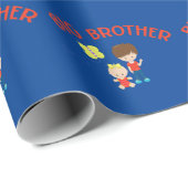 Big Brother mit Baby Sister Pattern Geschenkpapier (Rolleneckpunkt)