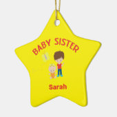 Big Brother mit BabySchwester Name Jahr Star Custo Keramik Ornament (Links)